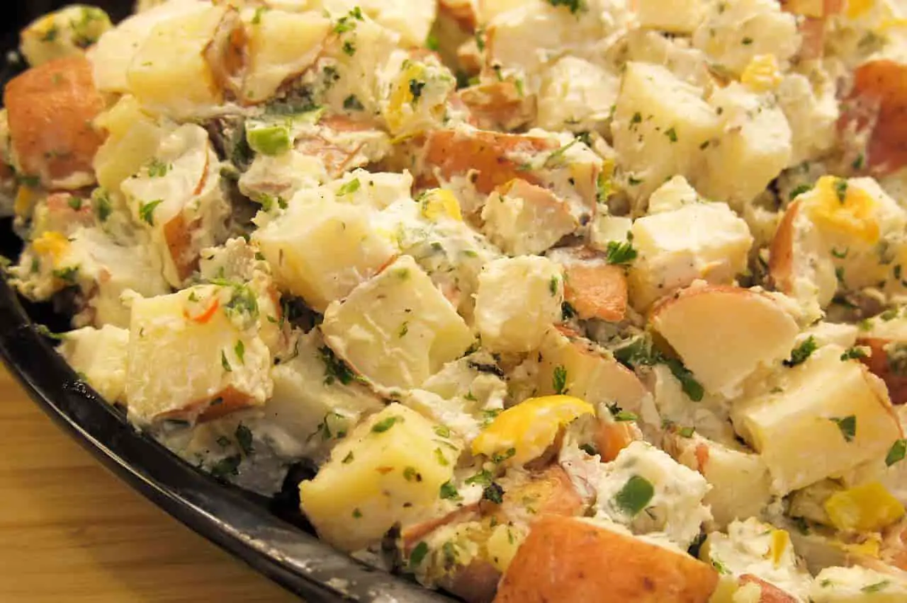 Henton’s Potato Salad Gallon in a plate