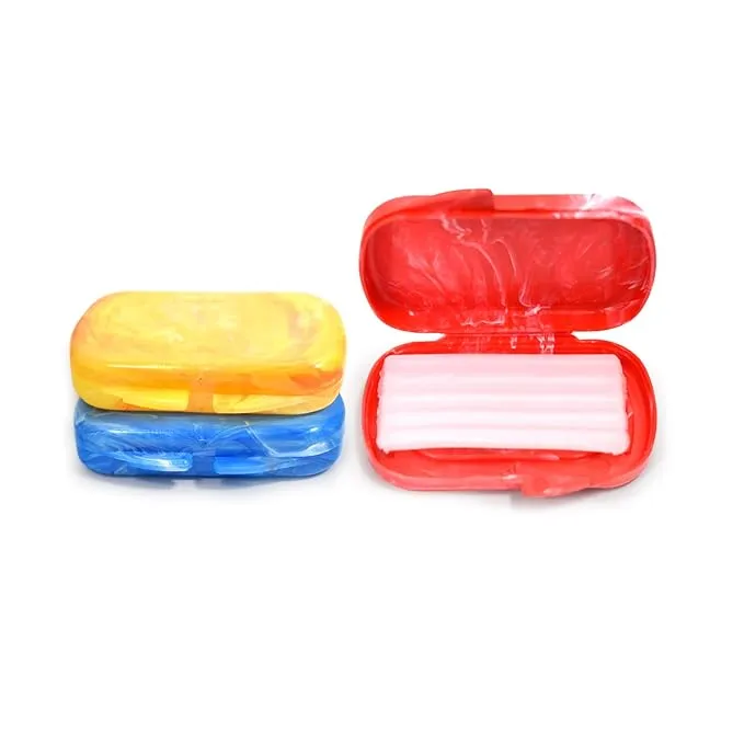 4. Orthodontic Dental Wax for Braces with Designer Marble Cases - Assorted Colors (3 Pack)